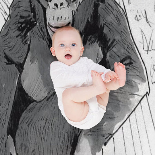 Kanzi The Bonobo Plush Throw Blanket