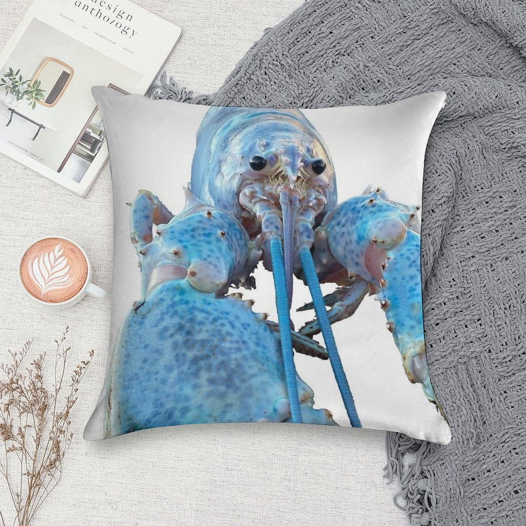 Blue Lobster Jumpscare Soft High-Density Material Throw Pillow