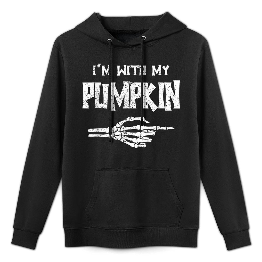 Im With Pumpkin Matching Couple Easy Costume Halloween Versatile Streetwear Hoodie