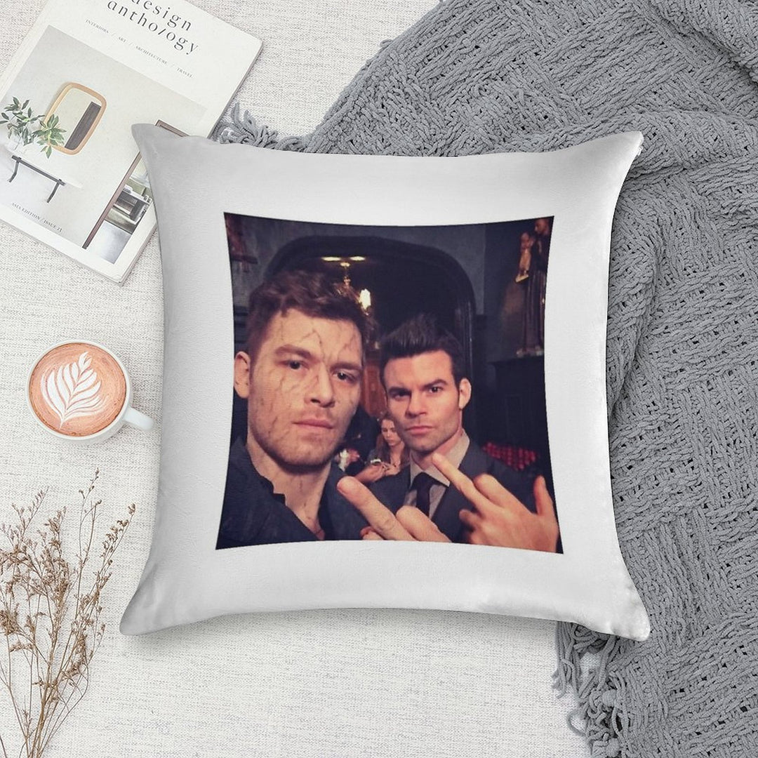Klaus And Elijah Mikaelson Soft Hidden Zipper Throw Pillow