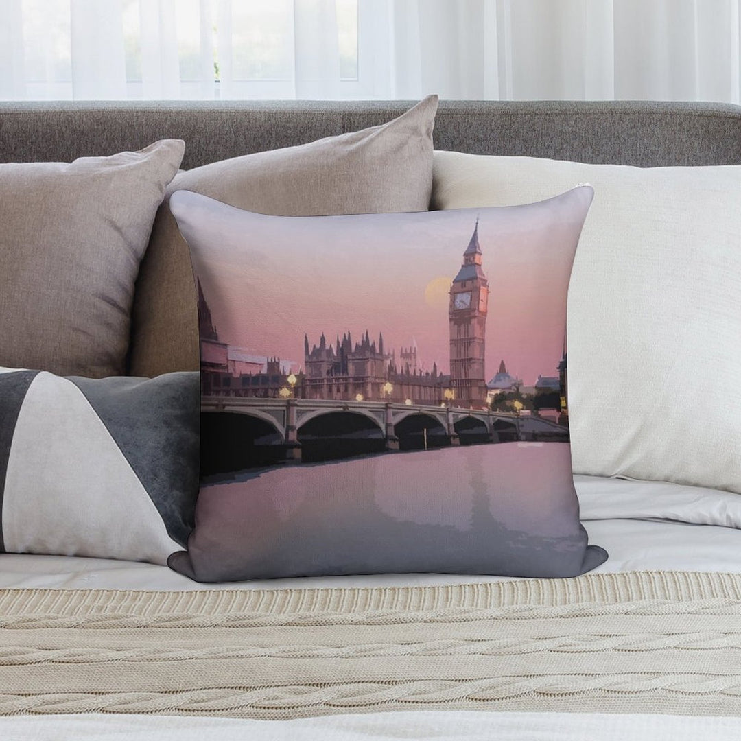 Travel to London Soft Anti-Pilling Throw Pillow