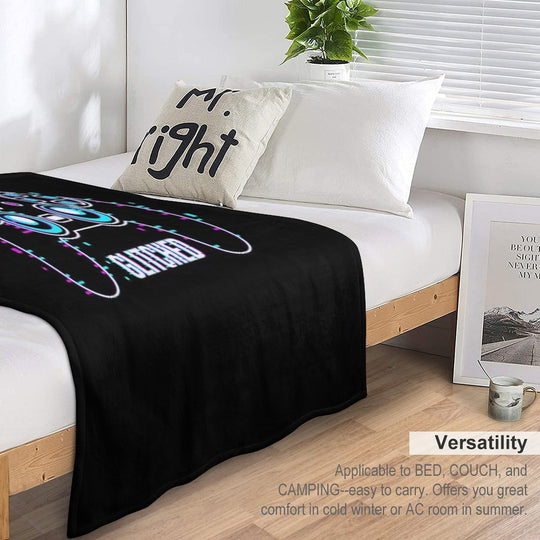 Video Game Controller - Glitched Plush Throw Blanket