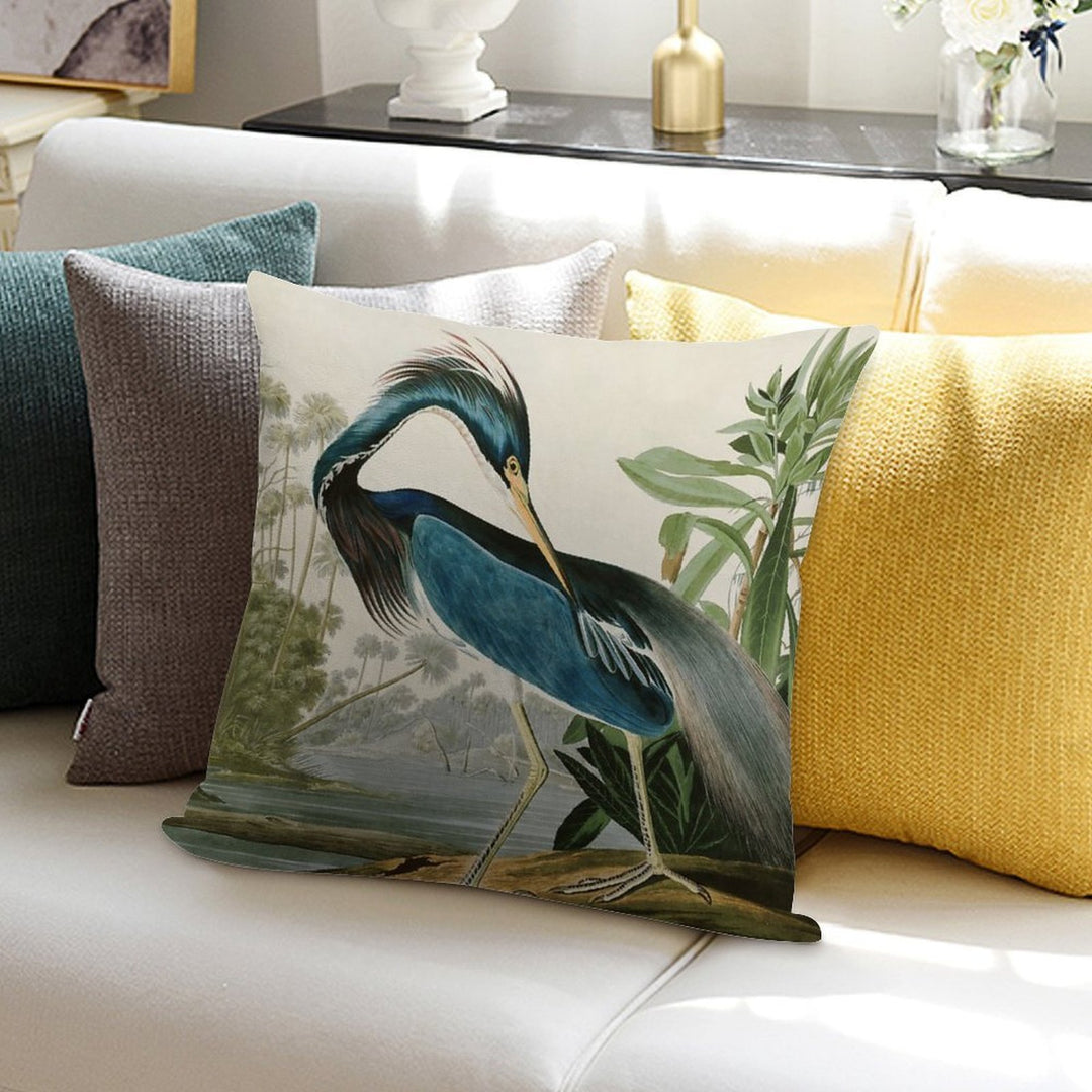 Louisiana Heron by John James Audubon Soft Ultra-Soft Texture Throw Pillow