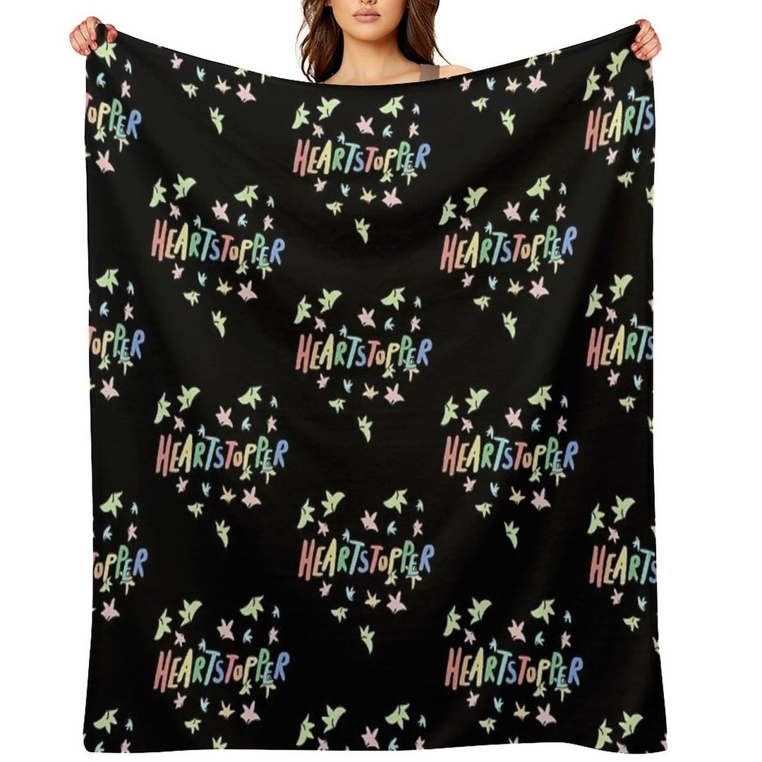 Heartstopper Heart of Leaves (Black Background) Multi-functional Throw Blanket