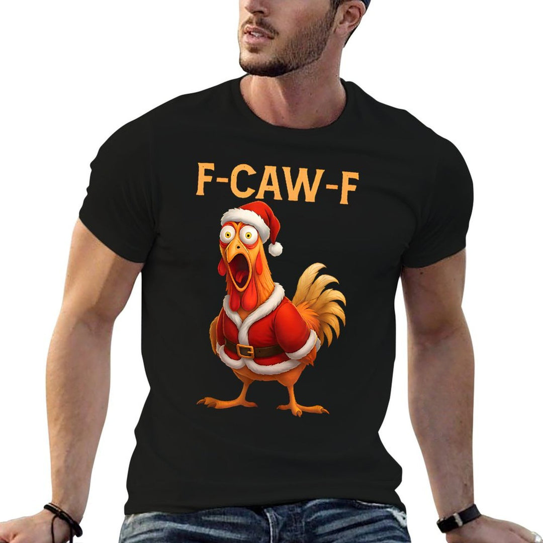 Funny Rooster F-CAW-F Santa Chicken F-CAW-F Christmas  Polyester Blend T-Shirt