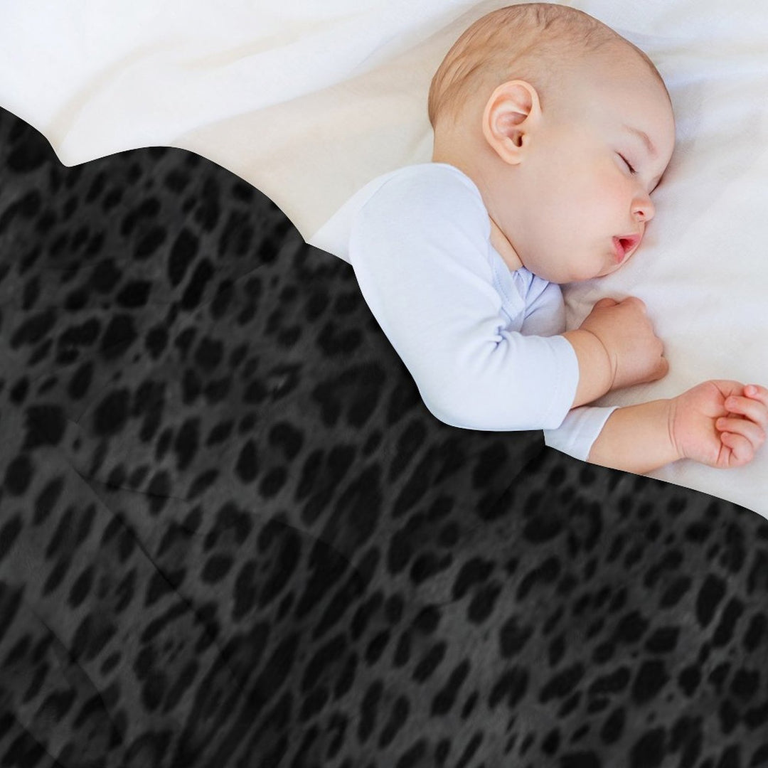 Black Leopard Print Skin Quick-dry Throw Blanket