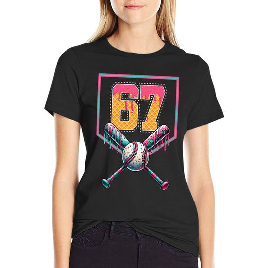 Baseball Drip Number 67 Player Or 67th Birthday Premium  Versatile T-Shirt