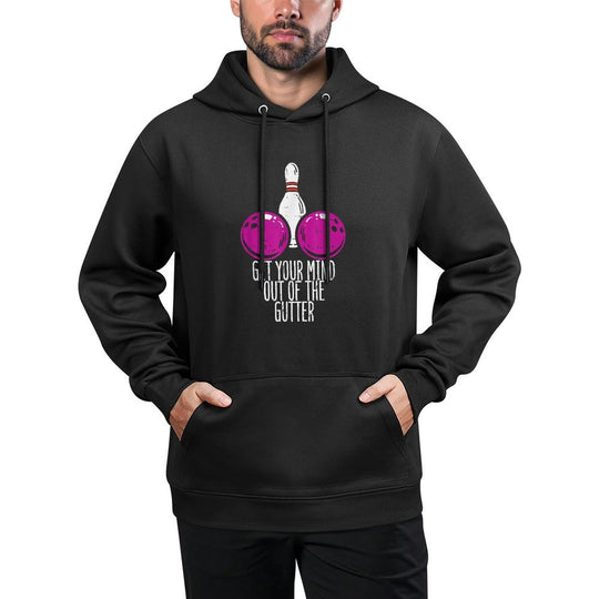 Bowling Get Your Mind Out Of Gutter Funny Bowler Men Women Kangaroo Pocket Hoodie
