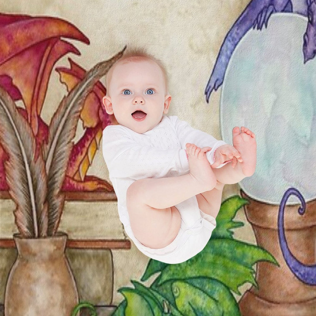 Dragons In The Library Machine-washable Throw Blanket