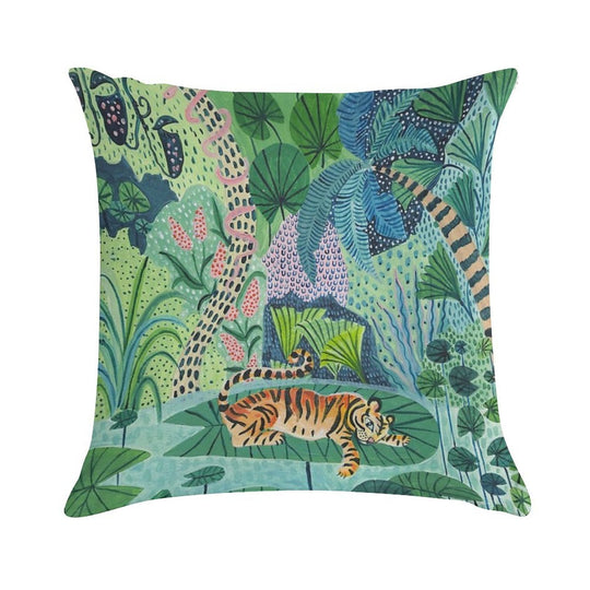 Jungle Tiger Soft Fade-Resistant Throw Pillow