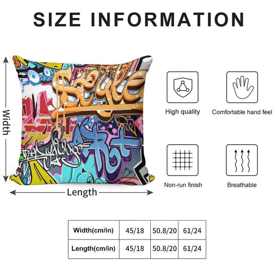 Graffiti Soft Luxury Feel Throw Pillow
