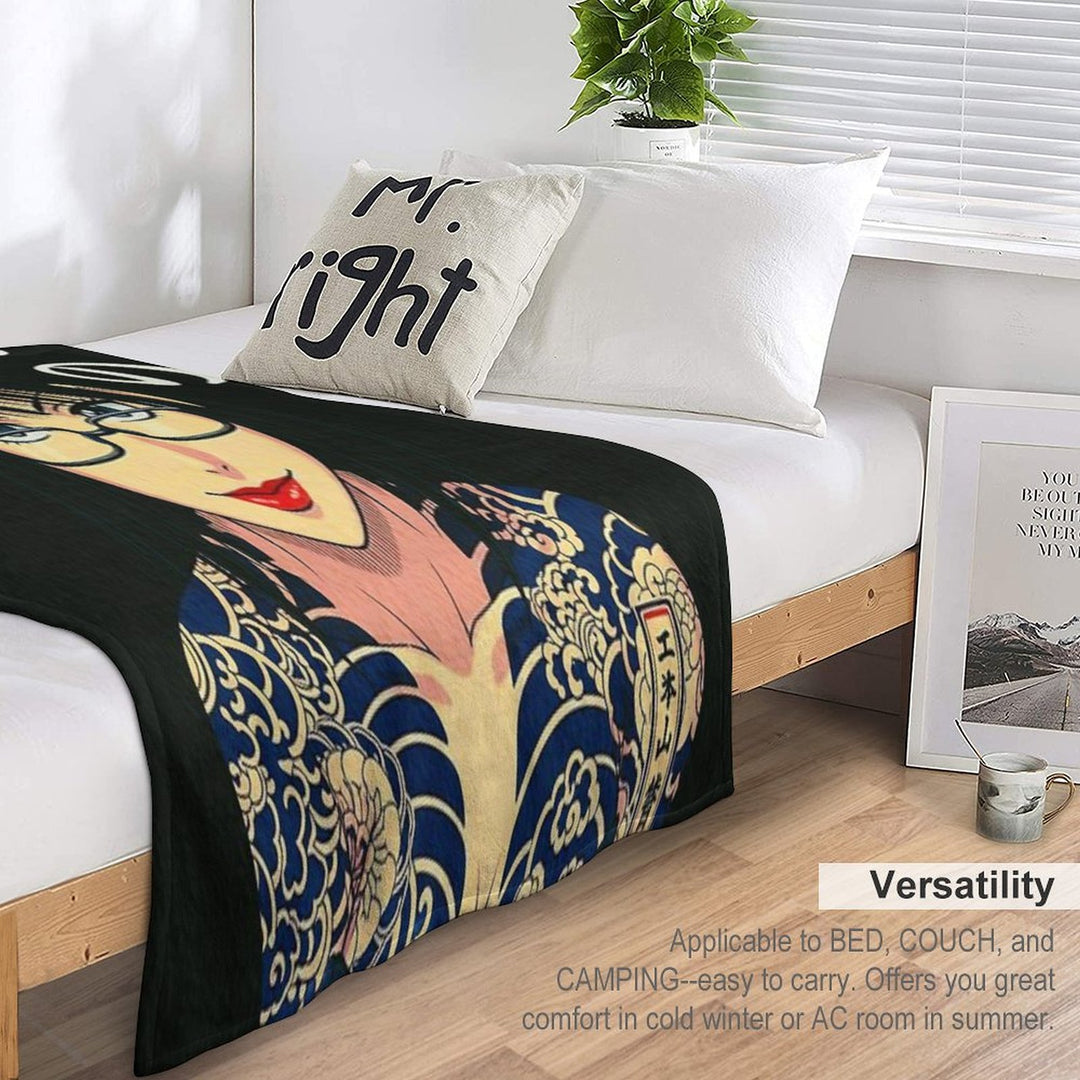 90s Anime Black Widow Lightweight Throw Blanket