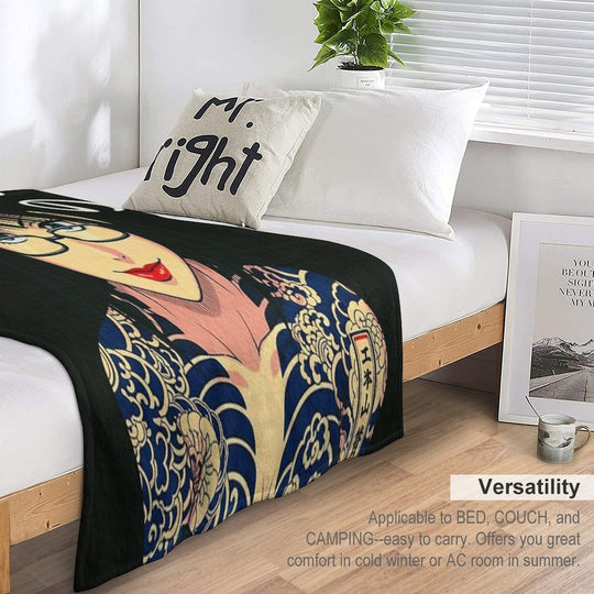 90s Anime Black Widow Lightweight Throw Blanket