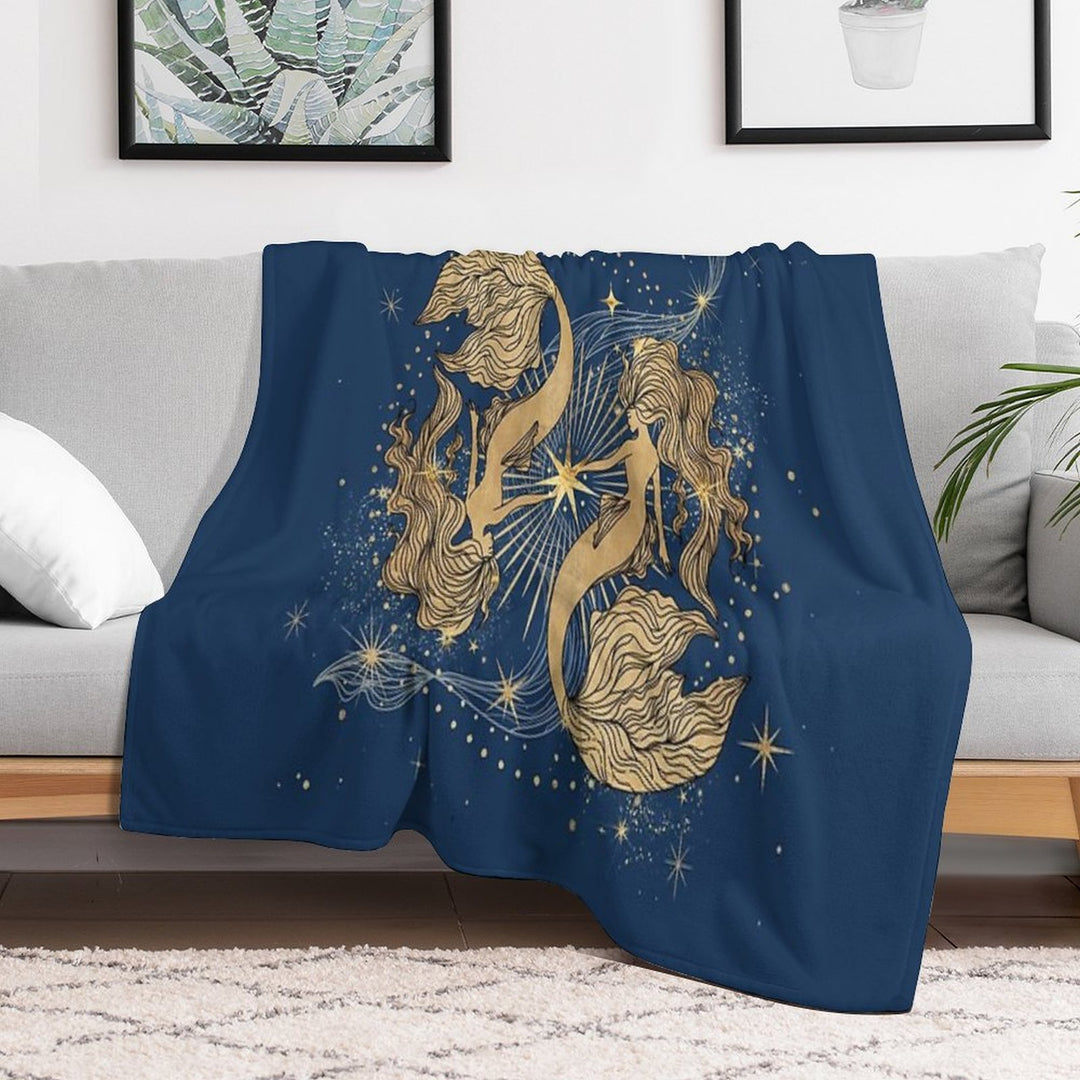 Pisces Zodiac Woman Lightweight Throw Blanket