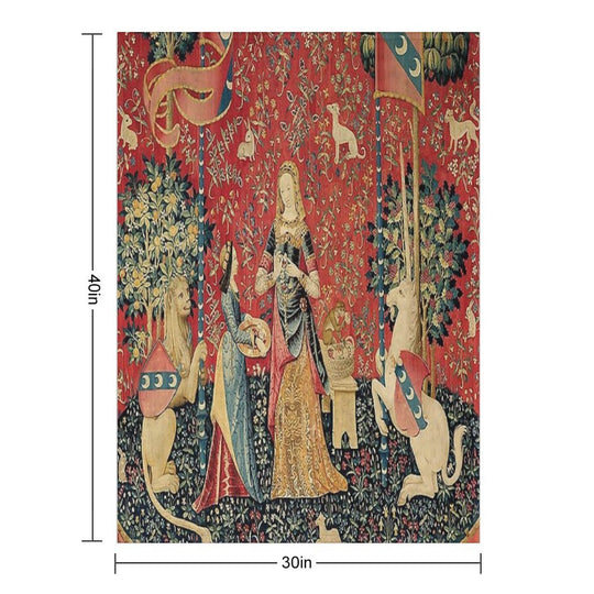 The Lady And The Unicorn À Mon Seul Désir Durable Throw Blanket