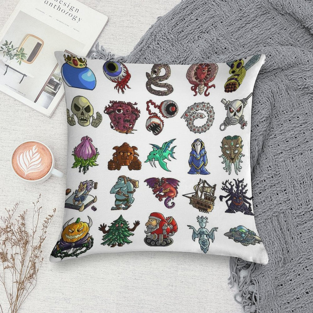 Terrarias All Boss Soft Bedroom Essential Throw Pillow