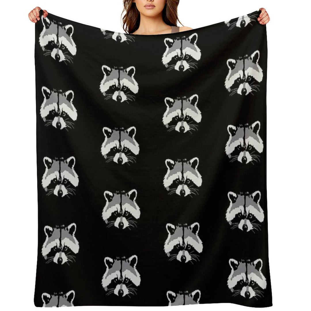 Raccoon Face Eco-conscious Throw Blanket