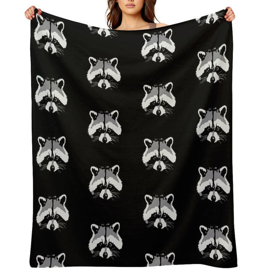 Raccoon Face Eco-conscious Throw Blanket