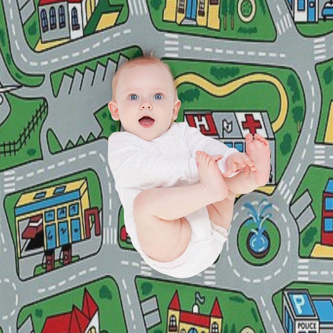 Car City Carpet Road Rug 90s Nostalgic Toy Machine-washable Throw Blanket