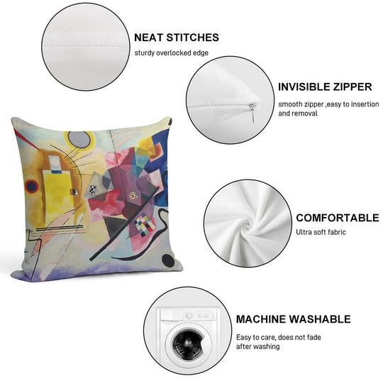 Wassily Kandinsky  Yellow-Red-Blue Soft Warmth Comfort Throw Pillow