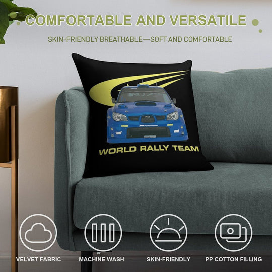 WRC PETTER SOLBERG WORLD RALLY TEAM CAR 2007 Soft High-Density Material Throw Pillow