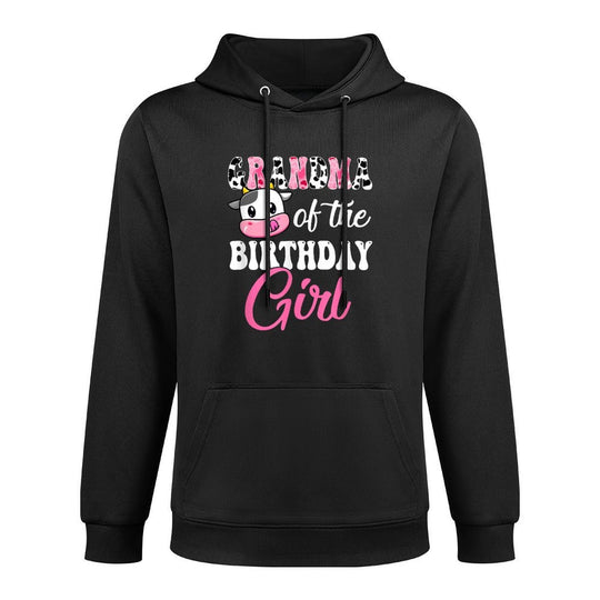 Grandma Of The Birthday Girl Farm Cow 1St Birthday Girl Moisture-Wicking Hoodie