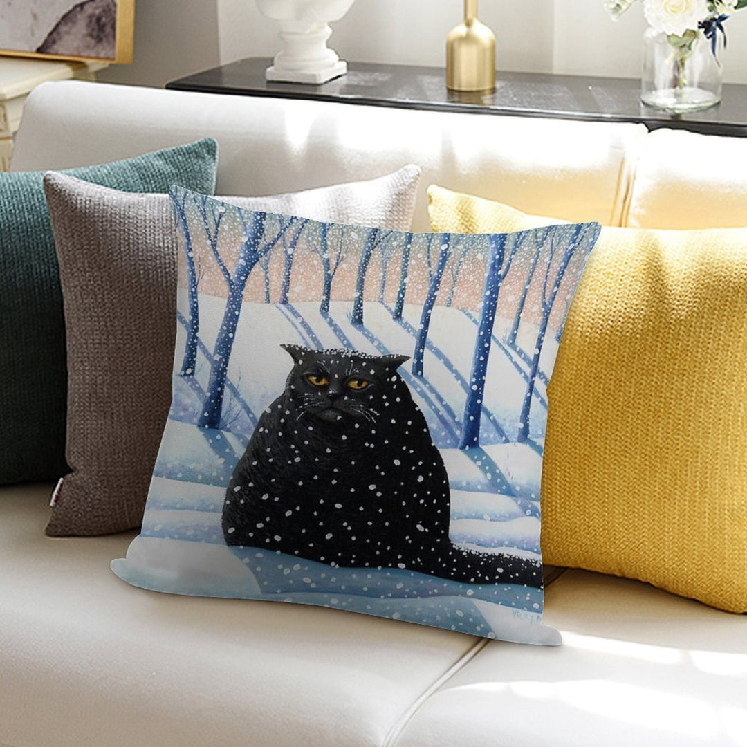 Snowy Soft Skin-Friendly Throw Pillow