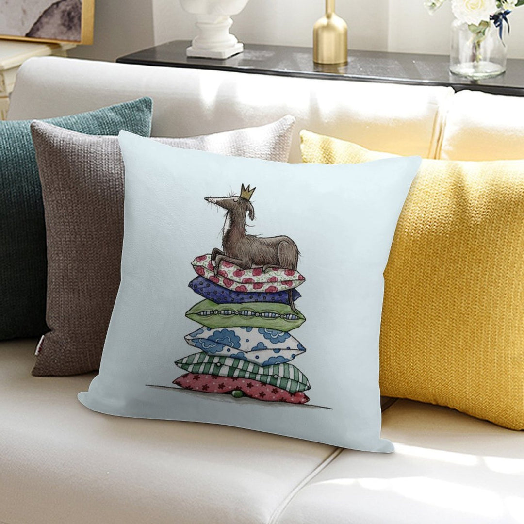 Princess On The Pea - Greyhound - Galgo - Whippet - Italian Greyhound Soft Bedroom Essential Throw Pillow