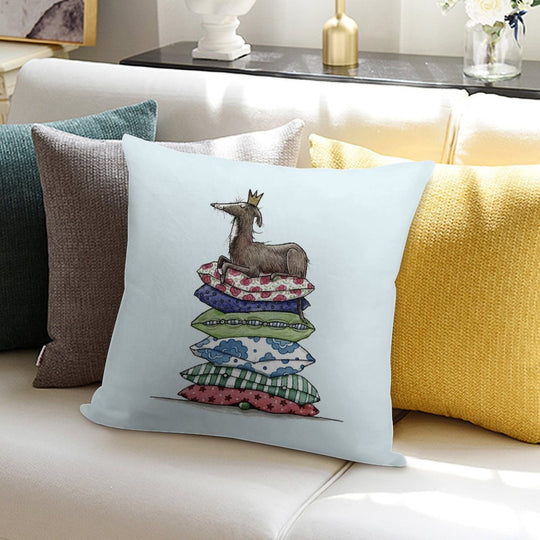 Princess On The Pea - Greyhound - Galgo - Whippet - Italian Greyhound Soft Bedroom Essential Throw Pillow