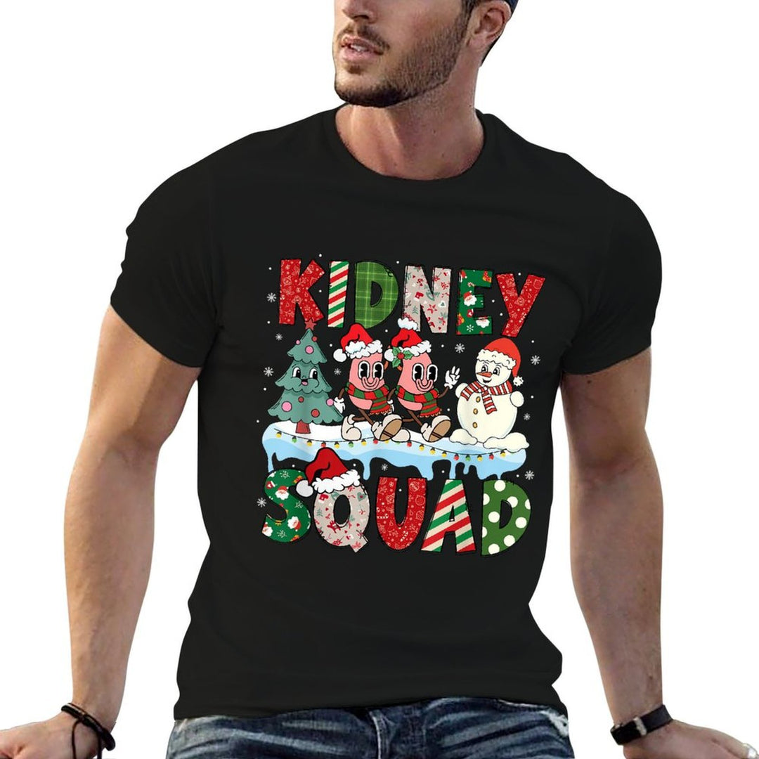 Kidney Squad Xmas Tree Snowman Dialysis Nurse Christmas  Stretchy T-Shirt