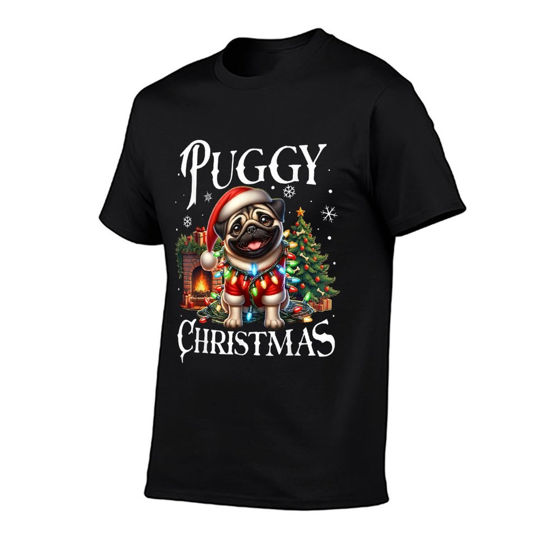 Puggy Christmas Pug Xmas Pug Santa Claus Pug  Vintage-inspired T-Shirt