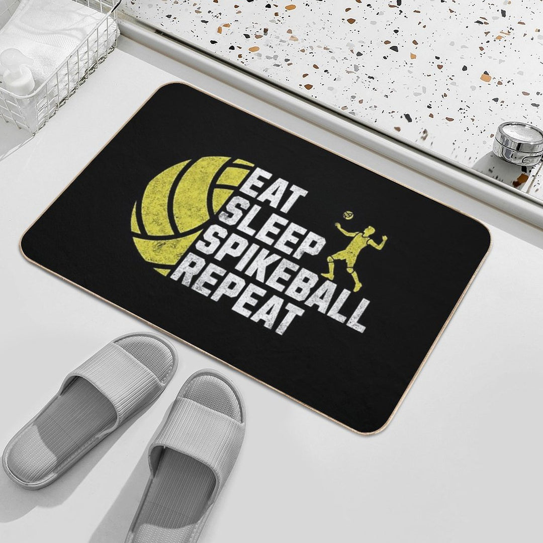 Eat Sleep Spikeball Repeat Roundnet Game for Backyard Beach Park Indoor Spike Ball Funny Vintage  Easy To Clean Bath Mat