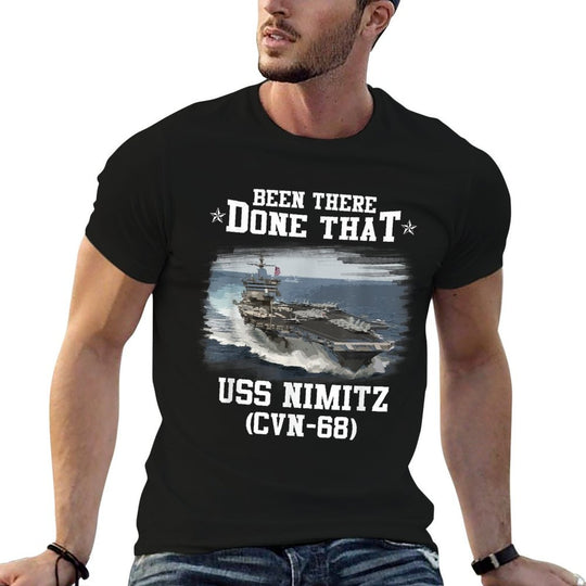 USS Nimitz CVN-68 Veterans Day Father Day Gift  Summer-ready Fabric T-Shirt