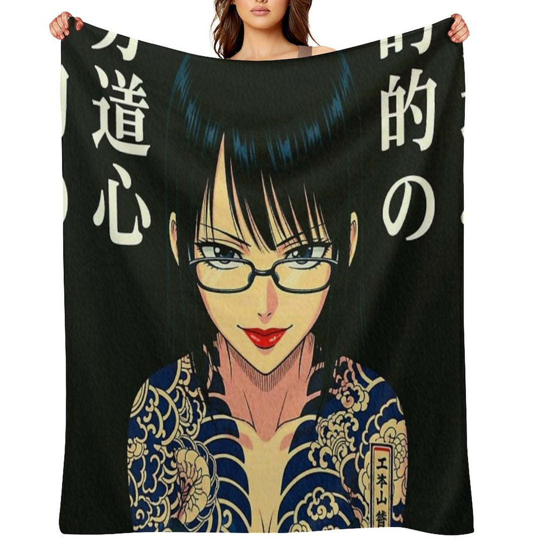 90s Anime Black Widow Lightweight Throw Blanket