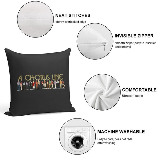 A Chorus Line Soft Reinforced Edging Throw Pillow