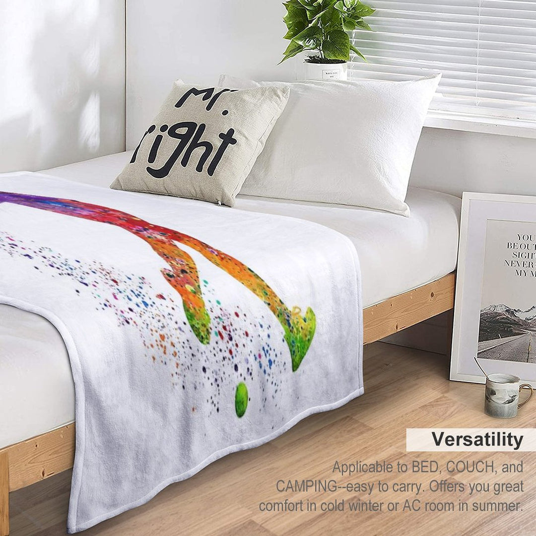 Field Hockey Girl Watercolor Silhouette Comfort Throw Blanket