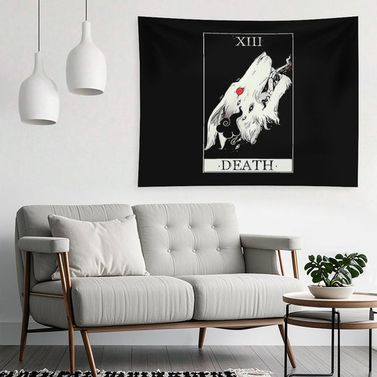 Death Tarot Card Wolf Art Tapestry
