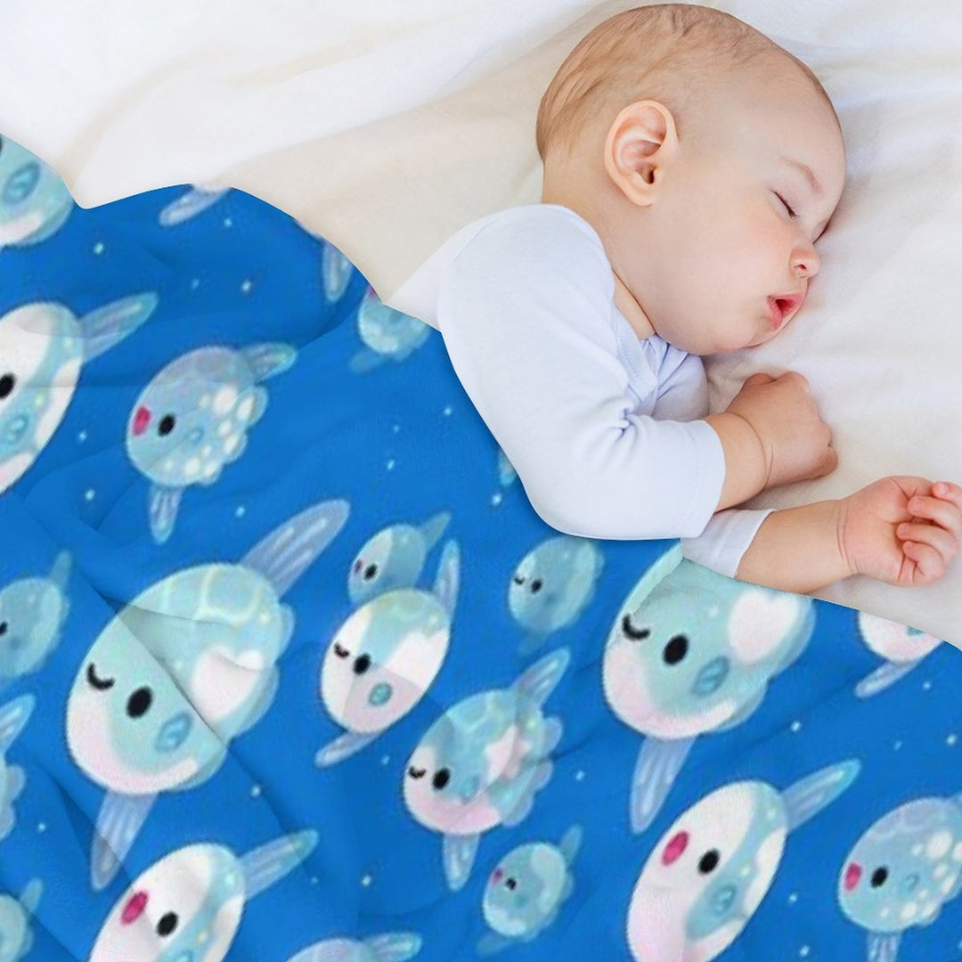 Swimming Sunfish Wrinkle-free Throw Blanket