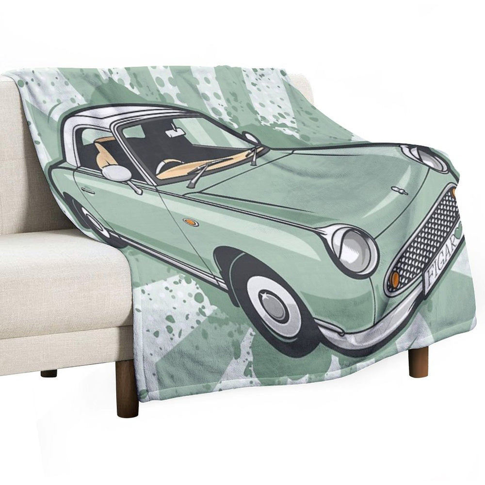 Emerald Green Nissan Figaro Versatility Throw Blanket
