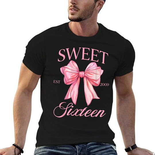Groovy Sweet 16th Birthday Girl Coquette Bow 16 Year Old  Relaxed-fit T-Shirt