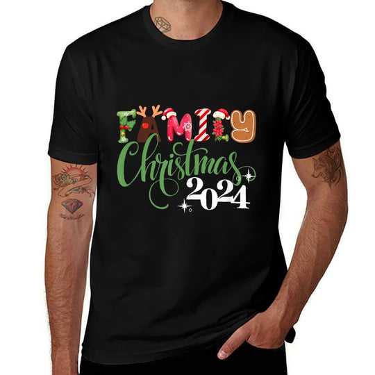 Family Christmas 2024 Xmas Family Matching Christmas  High-quality Stitching T-Shirt