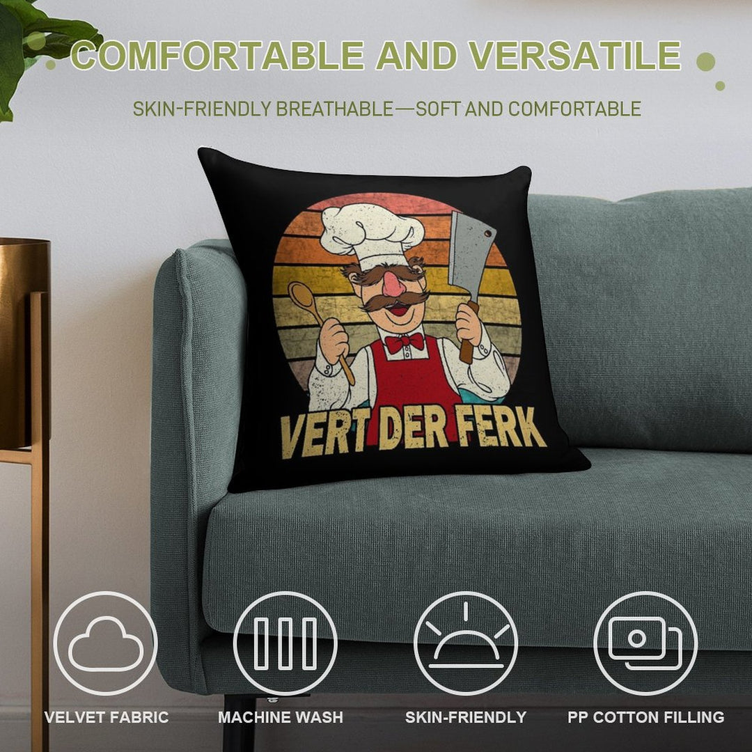 The Muppet Kitchen Swedish Chef Soft Gift Ready Throw Pillow