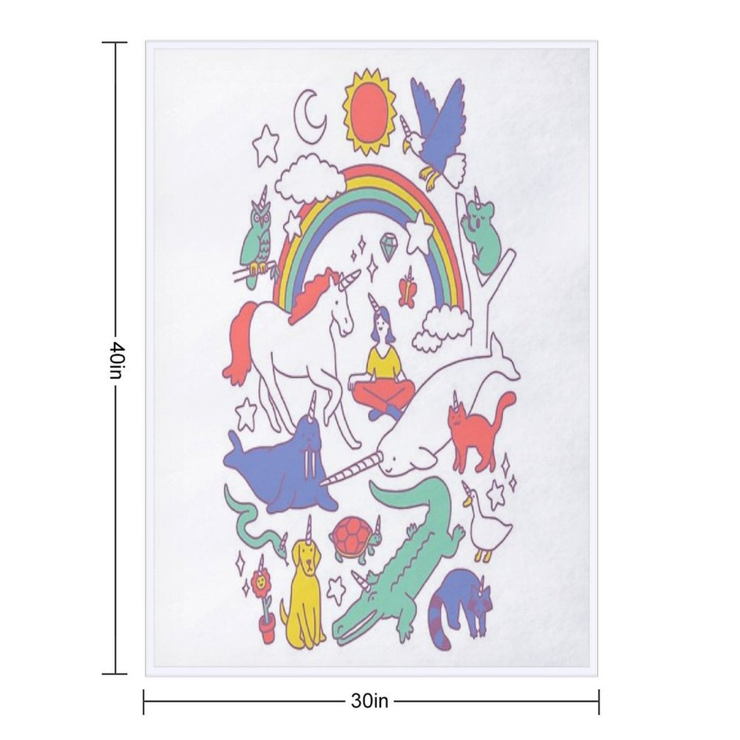 Unicorns! Plush Throw Blanket