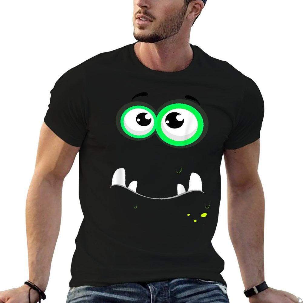 Funny Scary Monster Eyeball Face Easy Christma Costume Cute  Graphic-printed T-Shirt