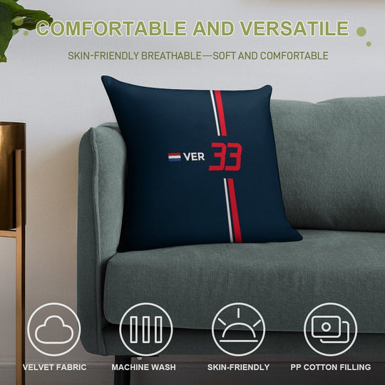 F1 2021 - #33 Verstappen Soft Fade-Resistant Throw Pillow