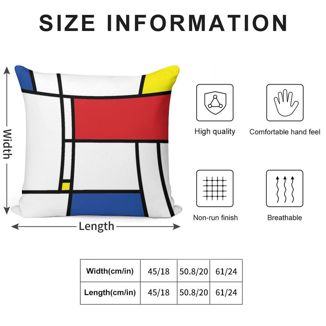 Mondrian Minimalist De Stijl Modern Art © Fatfatin Soft Luxury Feel Throw Pillow