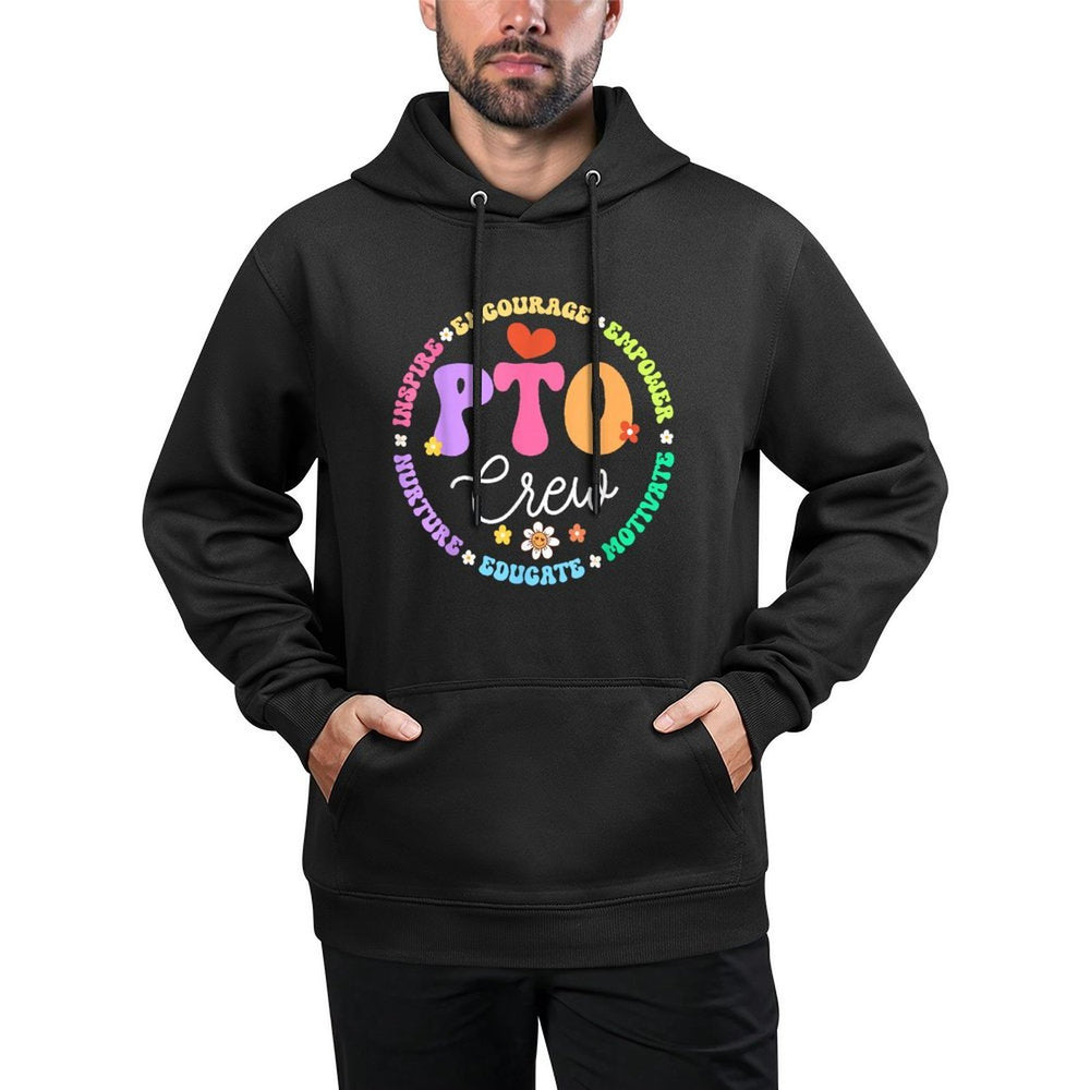 PTO Crew Back to School Matching Group Parent Teacher Cotton-Polyester Blend Hoodie