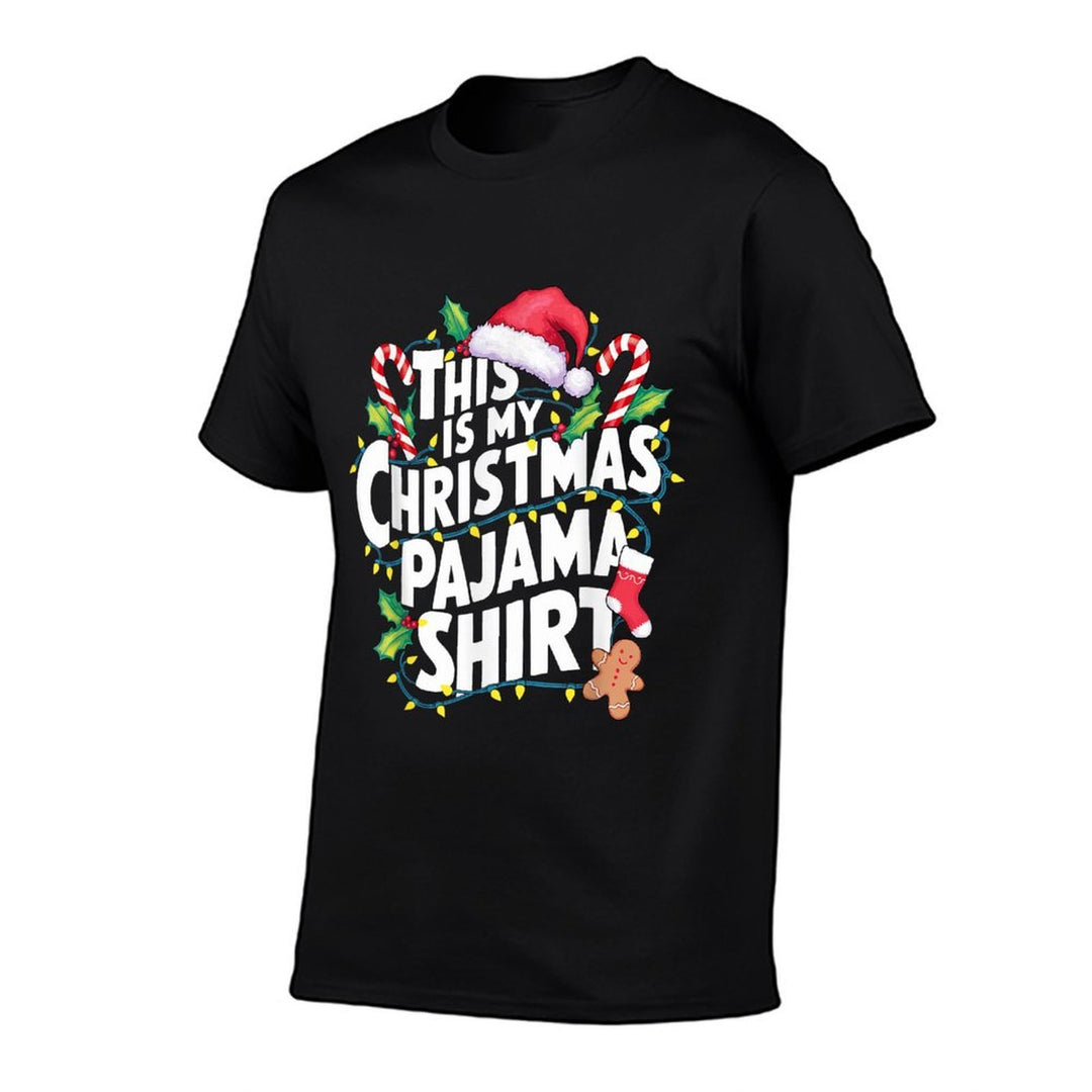 This Is My Christmas Pajama Santa Hat Matching Family Xmas  Quick-drying T-Shirt