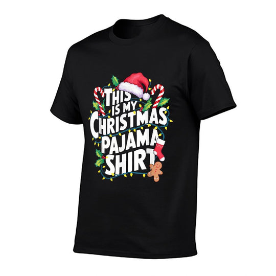This Is My Christmas Pajama Santa Hat Matching Family Xmas  Quick-drying T-Shirt