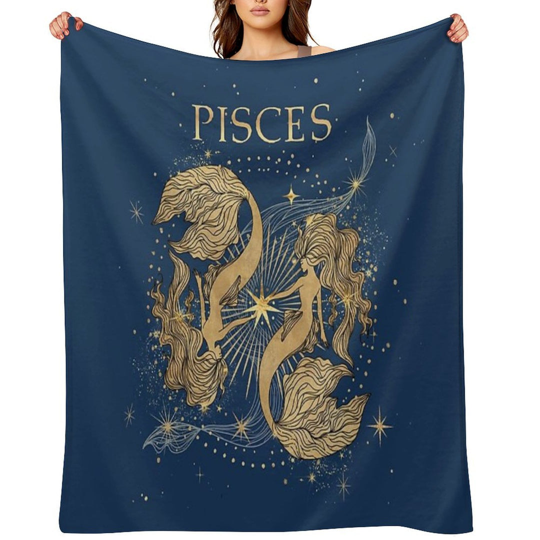 Pisces Zodiac Woman Lightweight Throw Blanket
